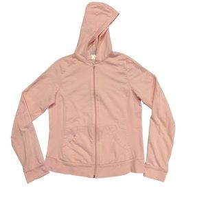 Casual Gear Soft Light Pink Hoodie With Zip Up Middle Closure Size Small